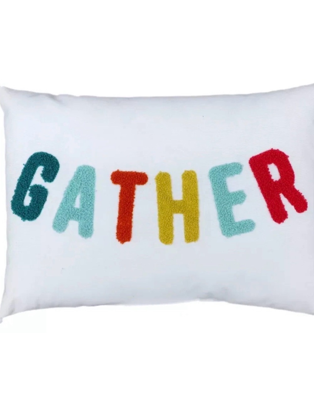 NWT! Target Bullseye Decorative Lumbar Accent Pillow with "GATHER" Embroidered